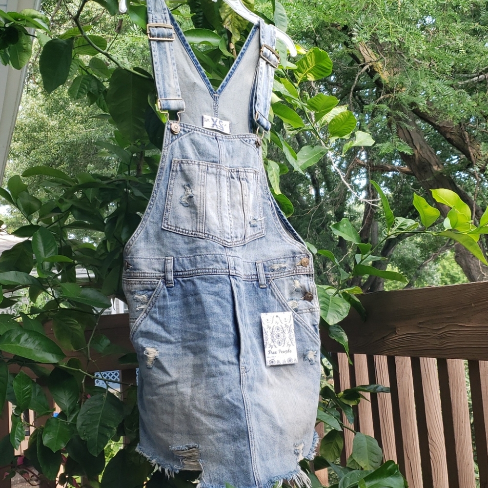 We the Free People Baxter Denim Jumper Nwt - Picture 3 of 10